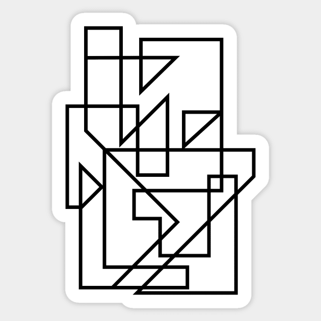 Black Lines Poster II Sticker by fivemmPaper